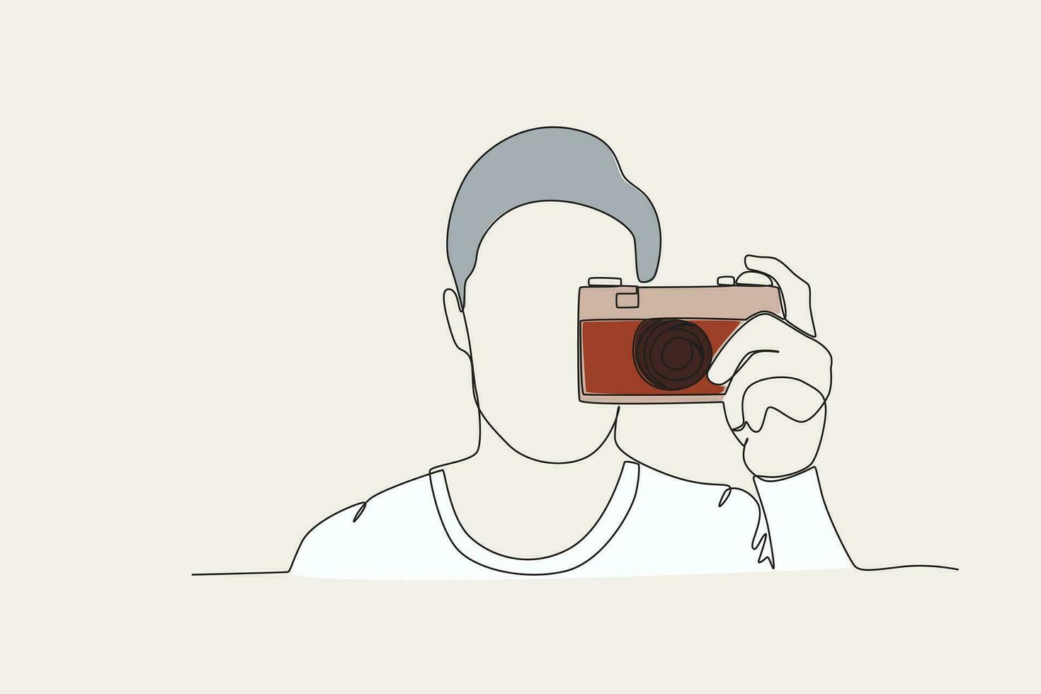 kleur illustratie van een Mens het schieten met een camera vector