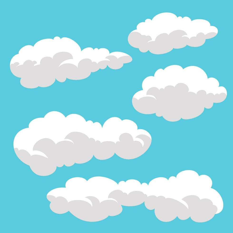 reeks van wolk vector illustratie. wit wolk verzameling.