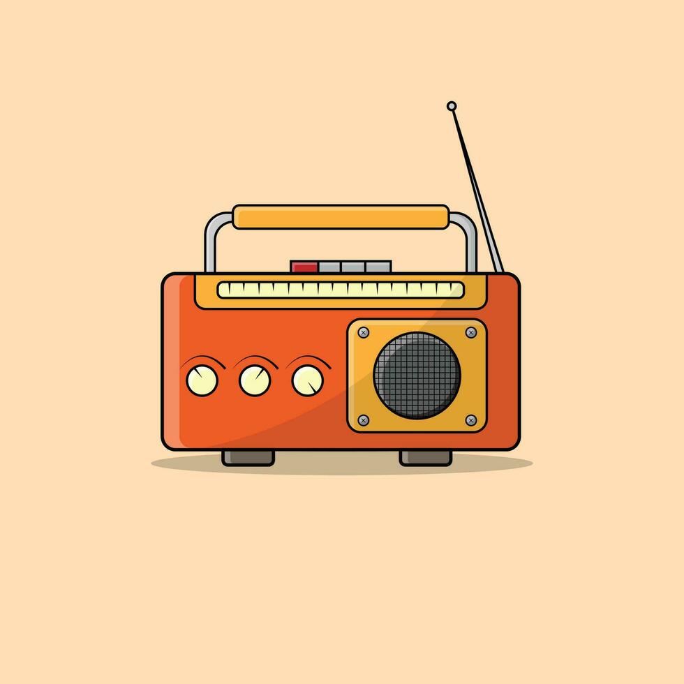 de illustratie van wijnoogst radio vector