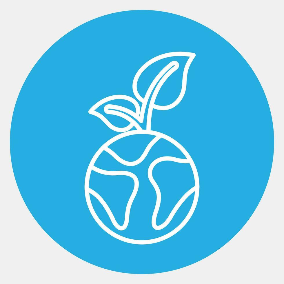icoon planten toenemen Aan aarde. ecologie en milieu elementen. pictogrammen in blauw ronde stijl. mooi zo voor afdrukken, affiches, logo, infografieken, enz. vector