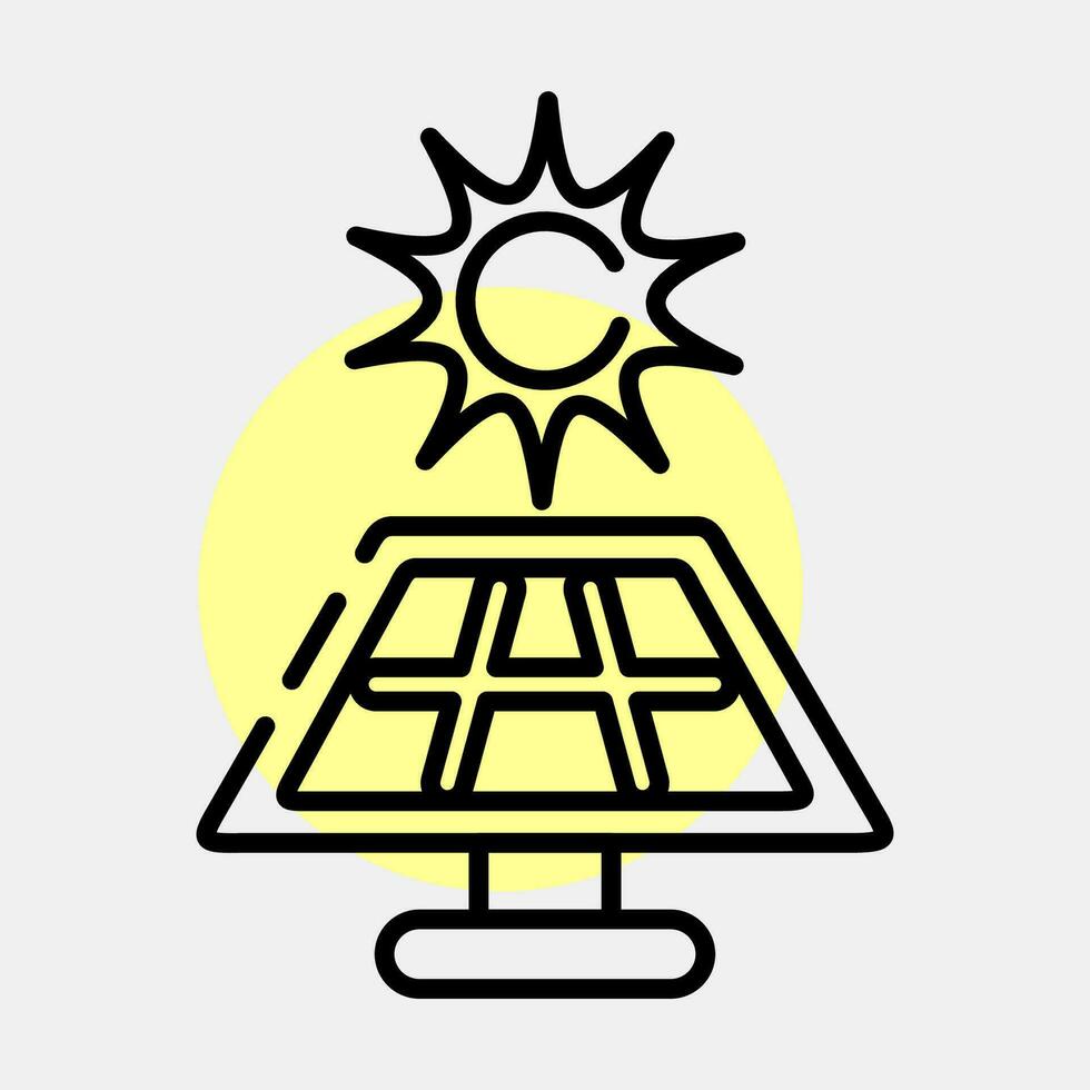 icoon zonne- energie paneel. ecologie en milieu elementen. pictogrammen in kleur plek stijl. mooi zo voor afdrukken, affiches, logo, infografieken, enz. vector