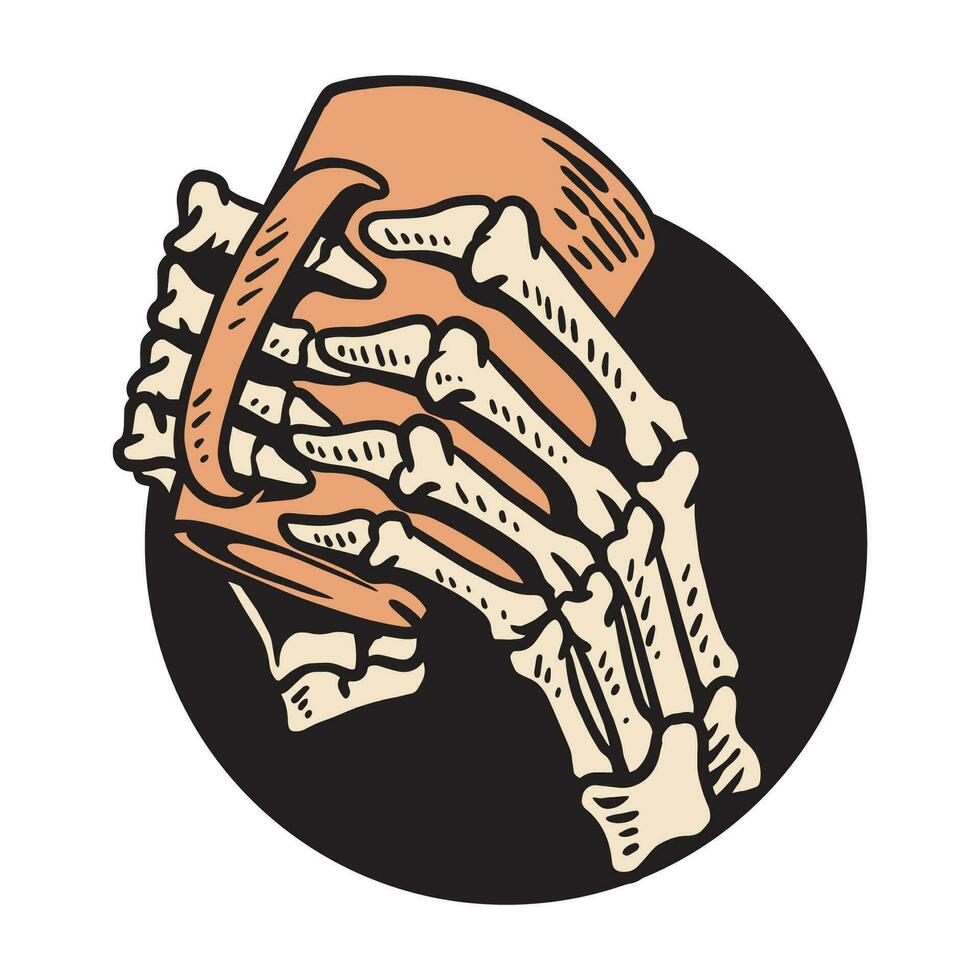 skelet hand- Holding glas vector