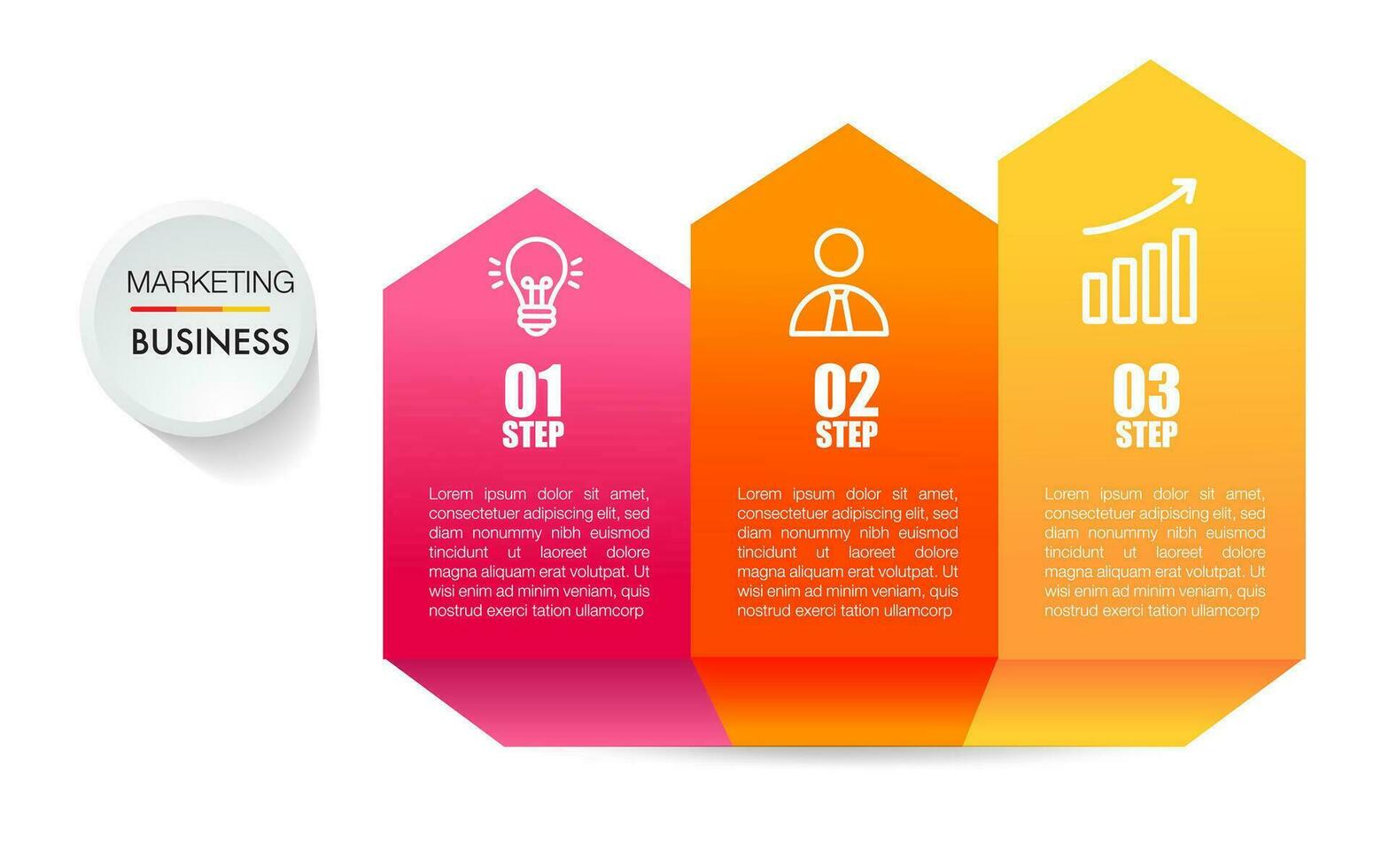 infographic sjabloon stap analyse voor afzet vector