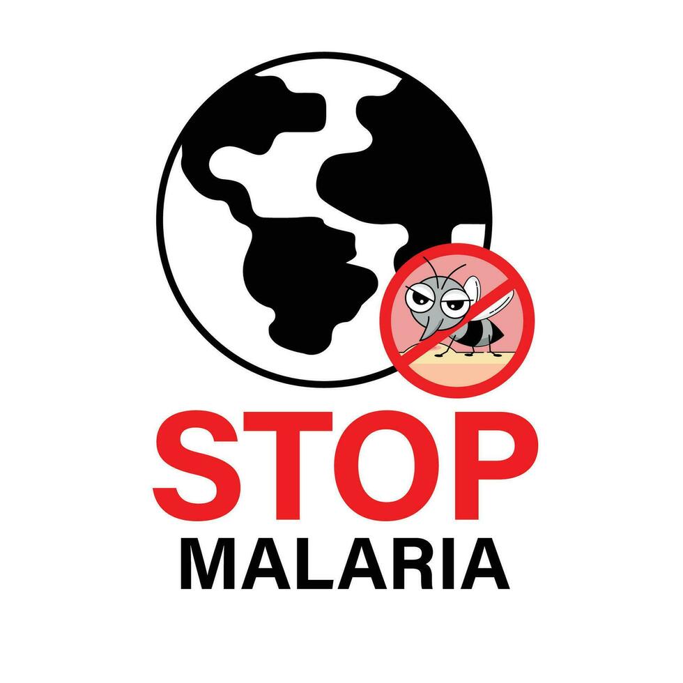 hou op malaria teken. vector illustratie.