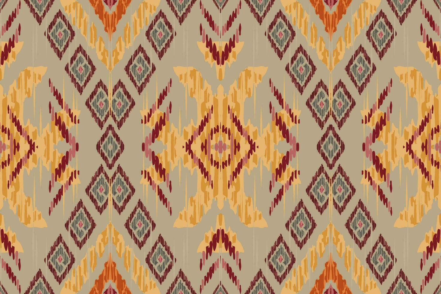 ikat paisley borduurwerk Aan grijs achtergrond.geometrisch etnisch oosters naadloos patroon traditioneel.azteken stijl abstract vector illustratie.ontwerp voor textuur,stof,kleding,verpakking,tapijt,print.