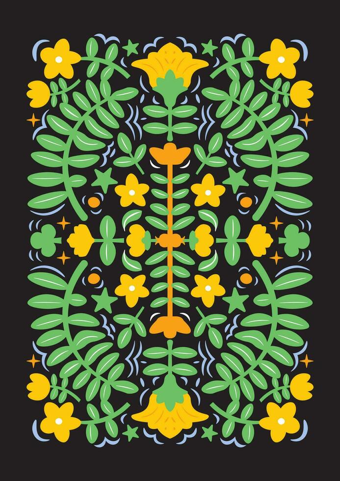 botanisch kaart, natuur, ornament tuin bloemen vector