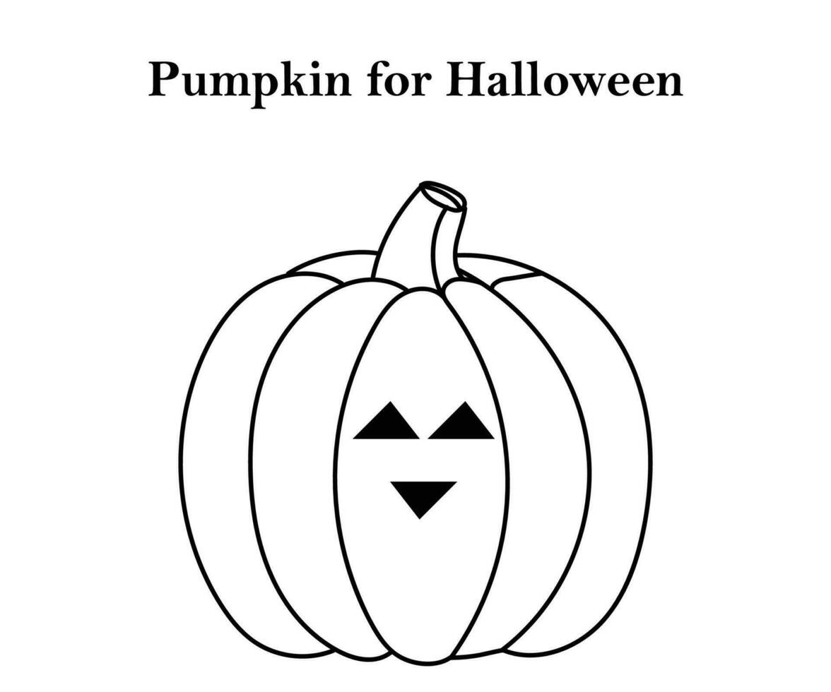 pompoen voor halloween en dankzegging lijn kunst ontwerp met vector illustratie
