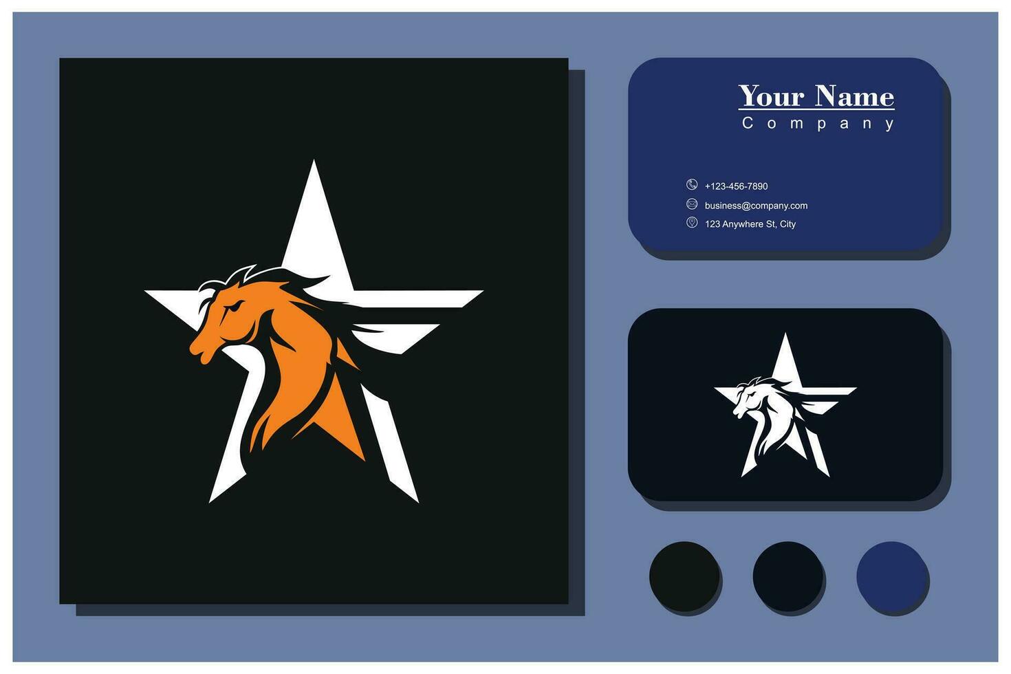 ster paard logo concept vector