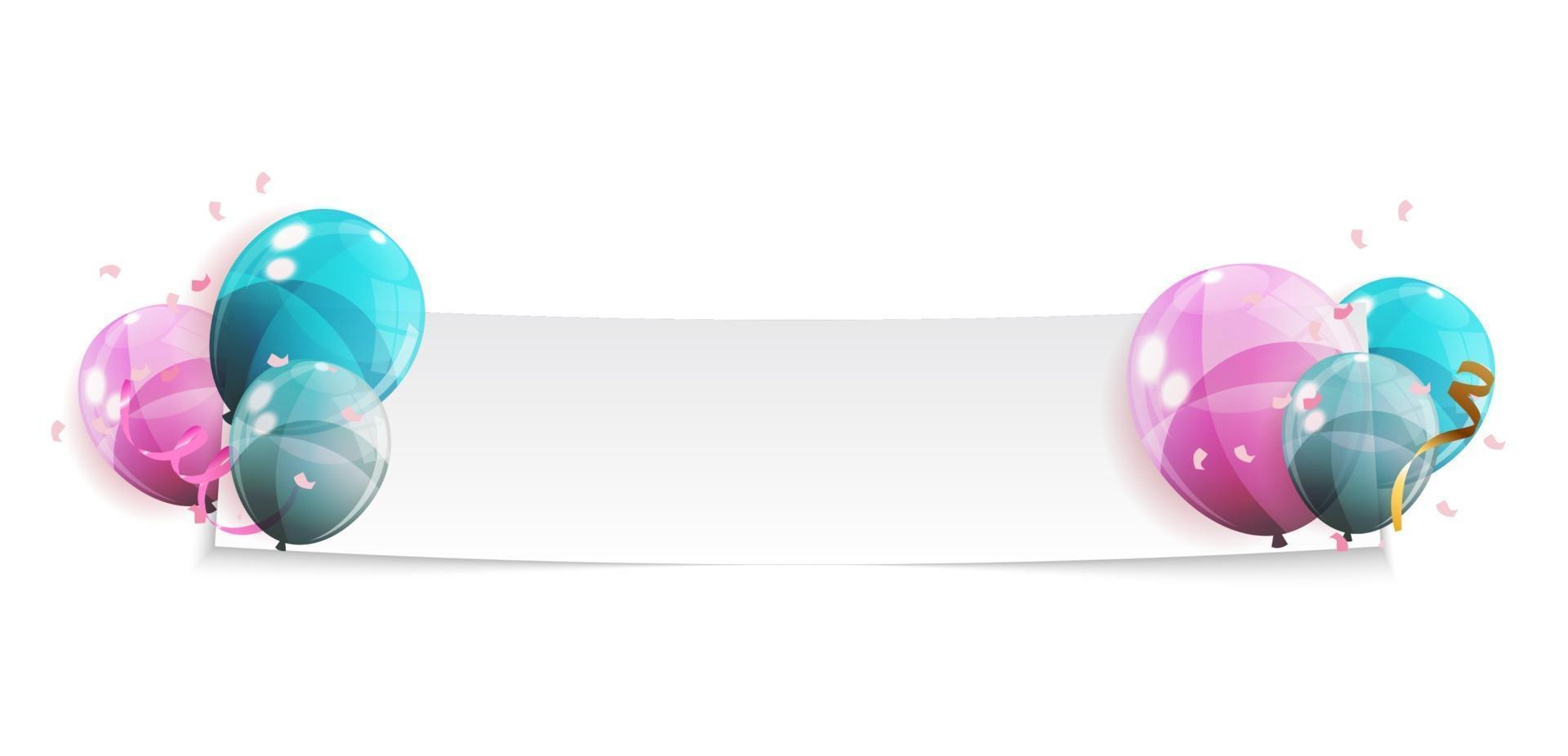 kleur glanzende ballonnen achtergrond banner vectorillustratie vector