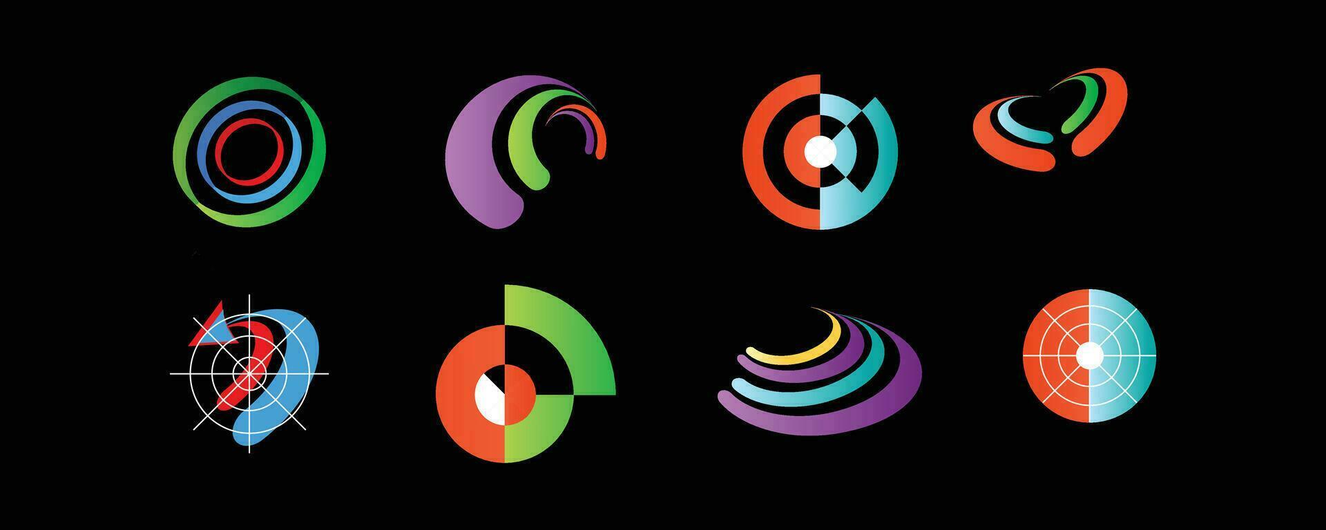 abstract logo reeks mordern techno ontwerp vector