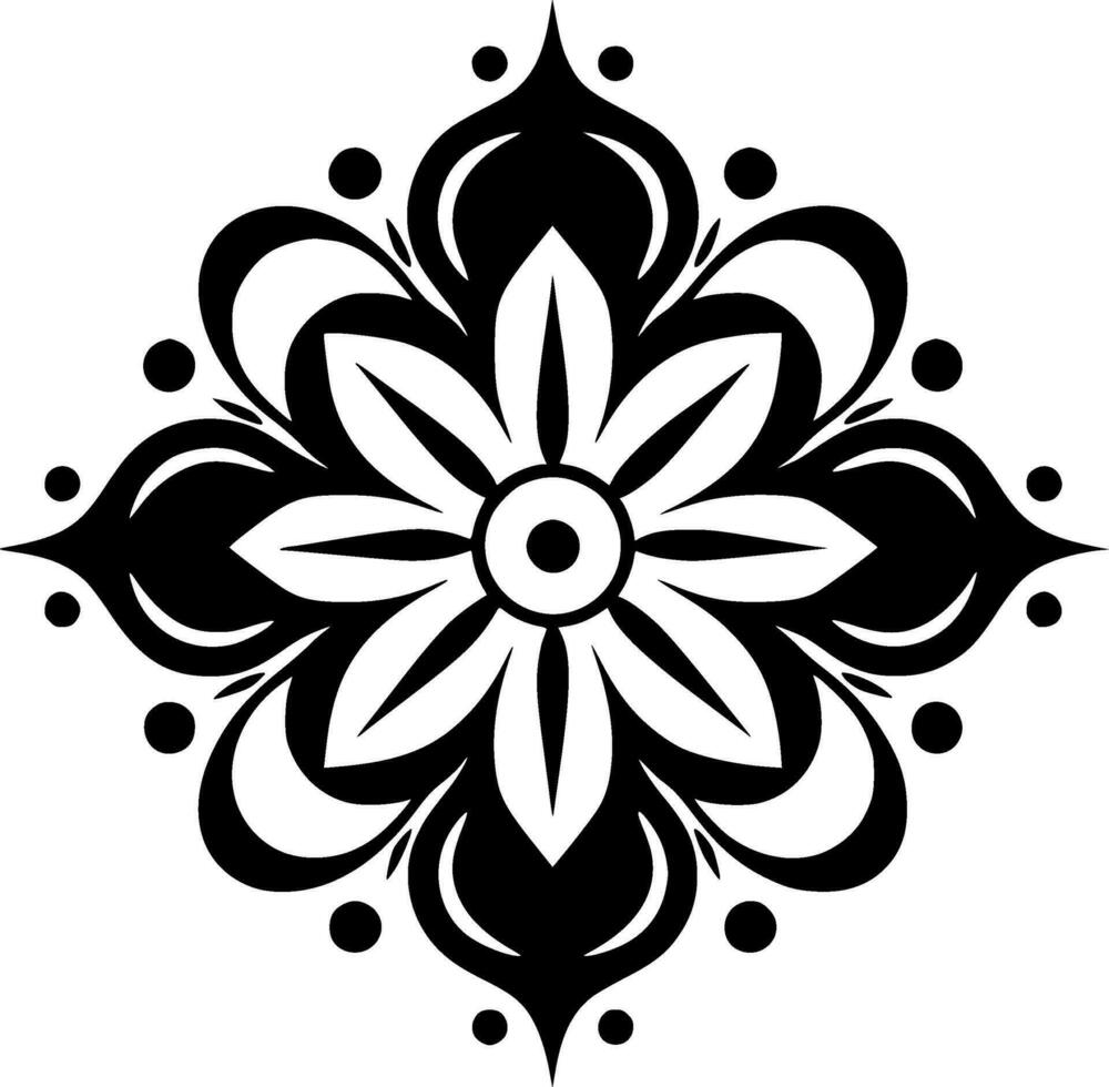 mandala, minimalistische en gemakkelijk silhouet - vector illustratie