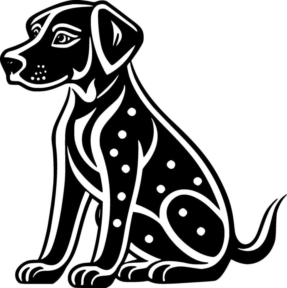 dalmatiër, zwart en wit vector illustratie