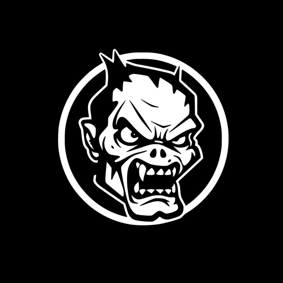 zombie - minimalistische en vlak logo - vector illustratie