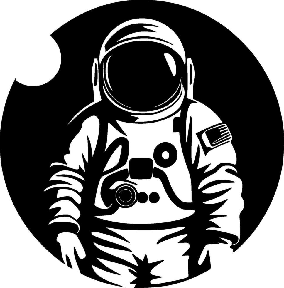 astronaut, minimalistische en gemakkelijk silhouet - vector illustratie