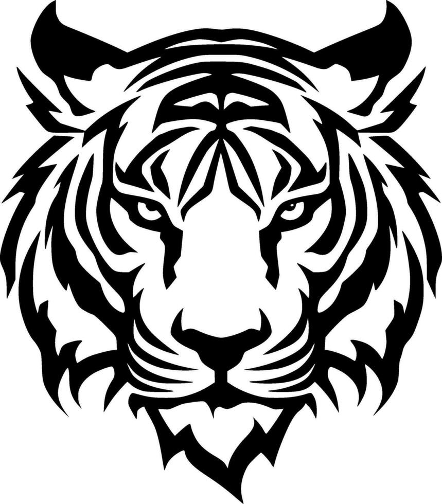 tijger, zwart en wit vector illustratie