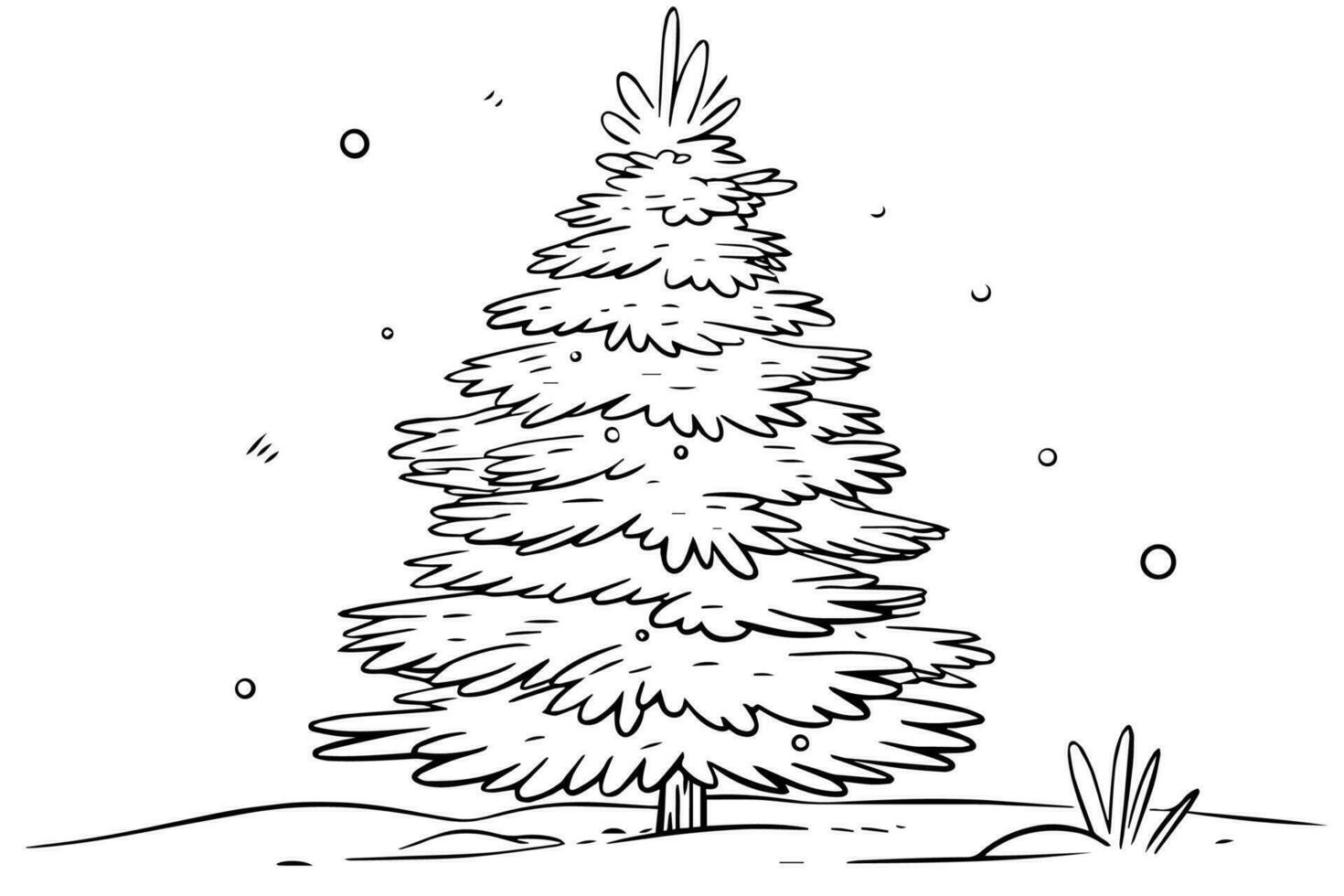 Kerstmis boom vector illustratie. hand- getrokken, gravure, inkt, schetsen.