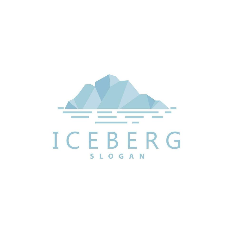 antarctisch verkoudheid berg ijsberg logo ontwerp, gemakkelijk vector sjabloon symbool illustratie