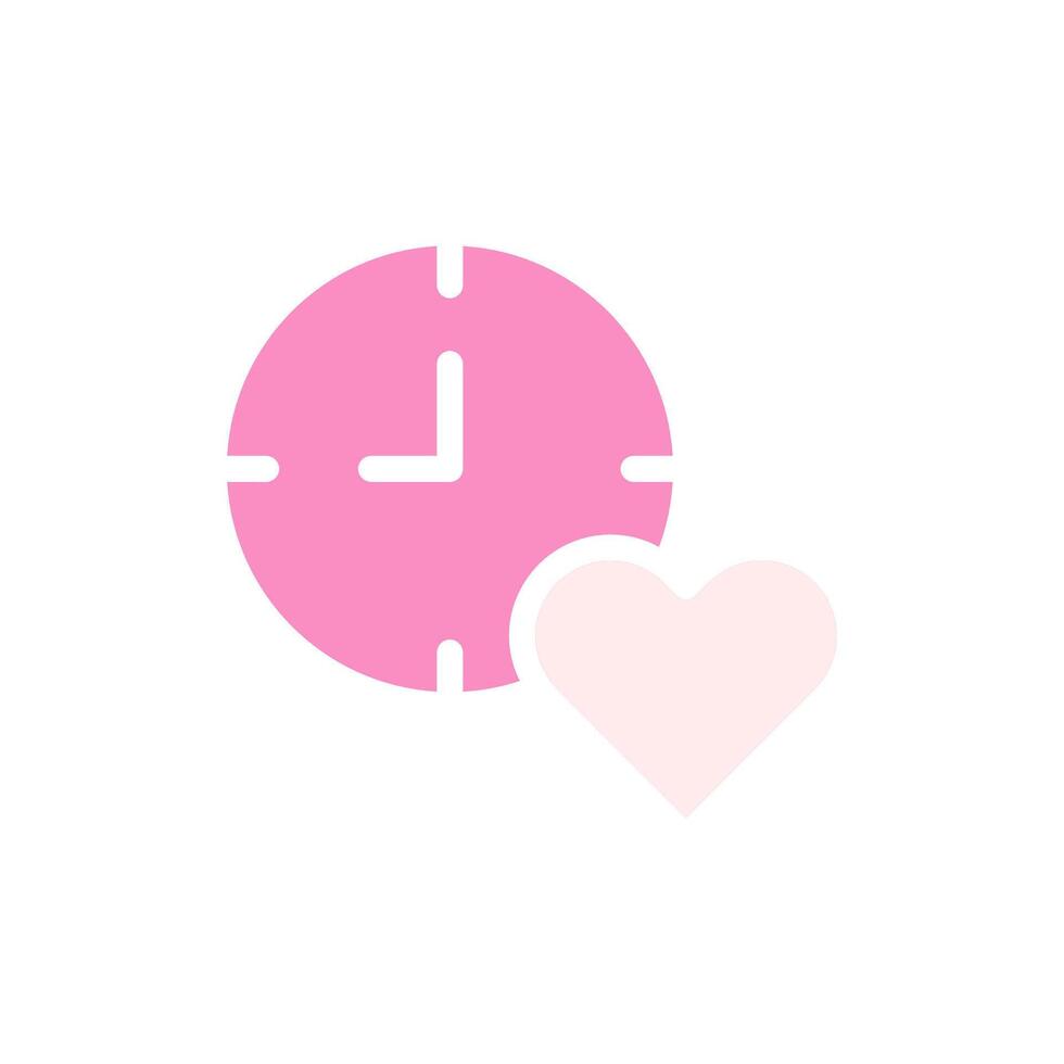 SmartWatch liefde icoon solide roze wit stijl Valentijn illustratie symbool perfect. vector