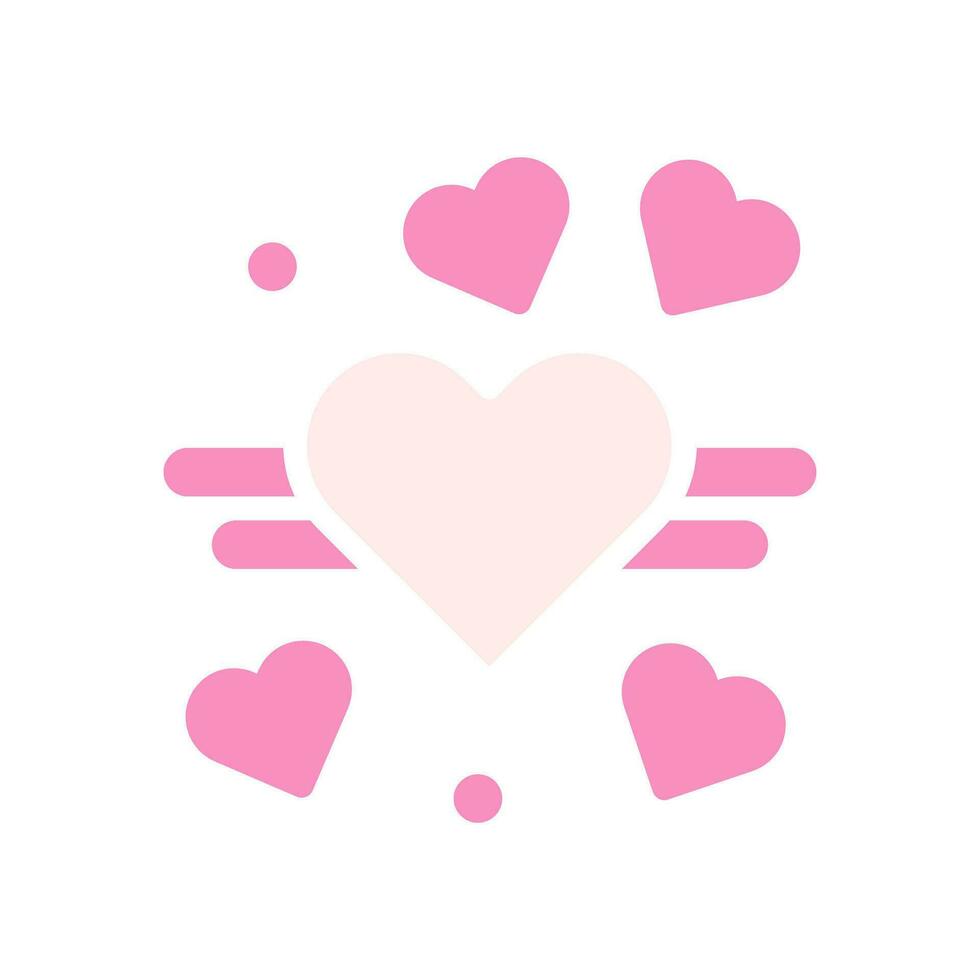 decoratie liefde icoon solide roze wit stijl Valentijn illustratie symbool perfect. vector