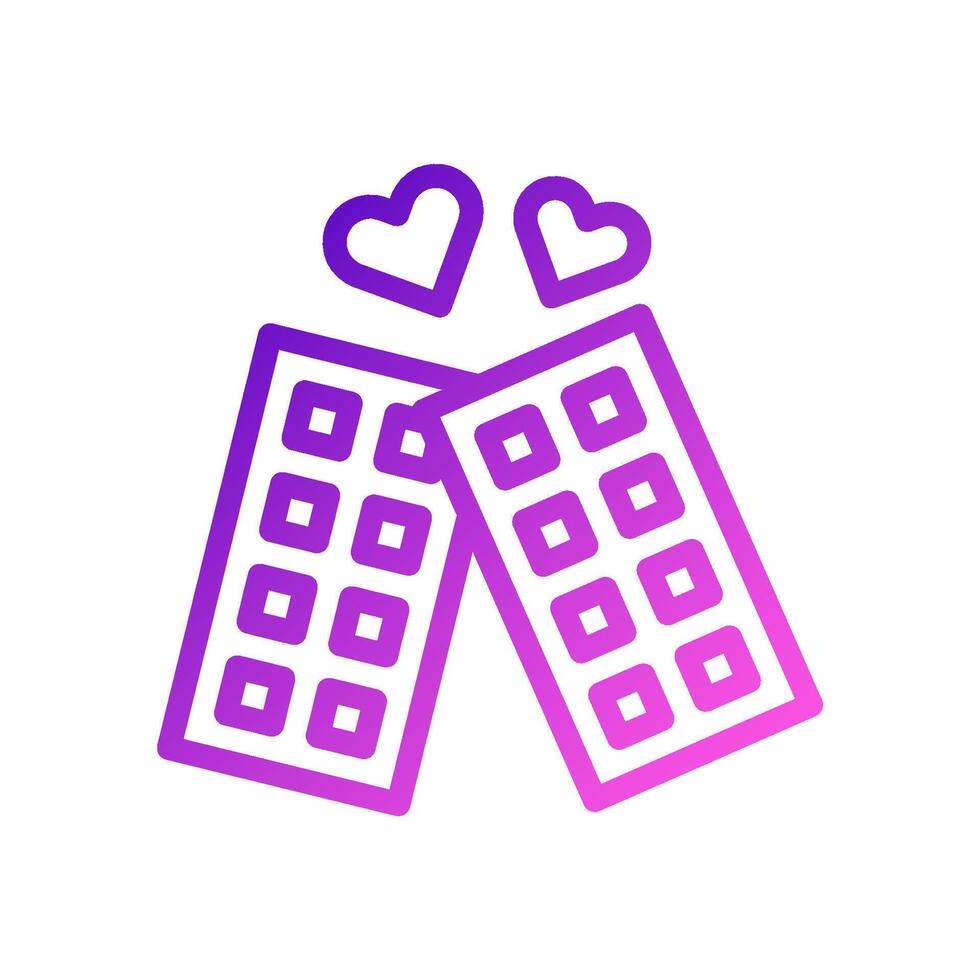 chocola liefde icoon helling Purper roze stijl Valentijn illustratie symbool perfect. vector