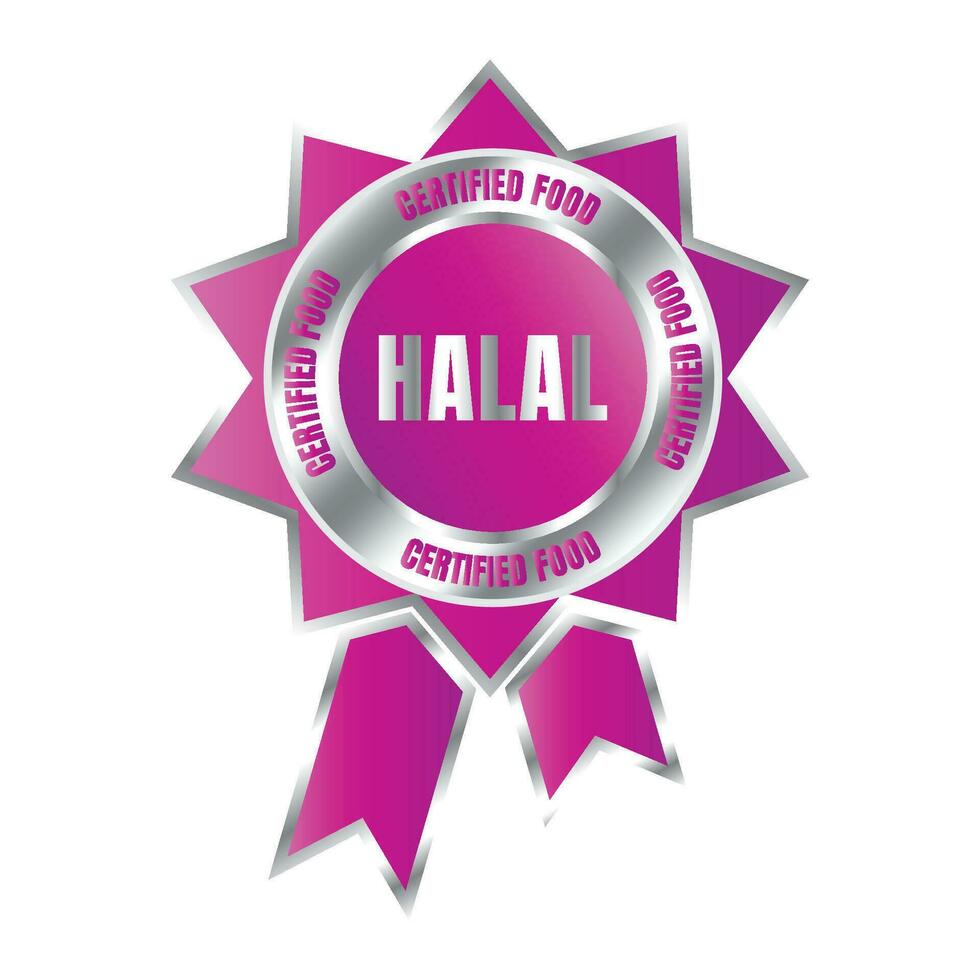 gecertificeerd halal voedsel insigne stempel, halal voedsel en drinken label, gecertificeerd halal voedsel insigne symbool vector