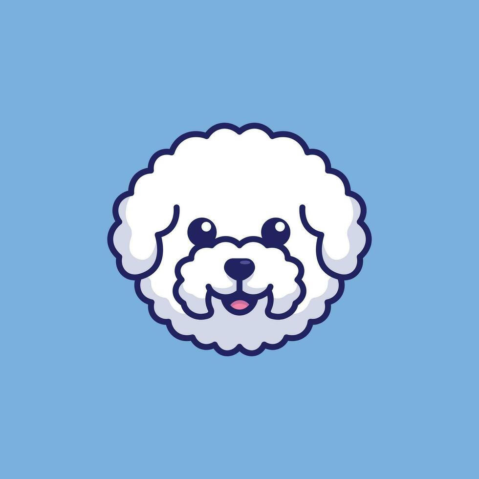 schattig avatar bichon frise hoofd gemakkelijk tekenfilm vector illustratie hond rassen natuur concept icoon geïsoleerd