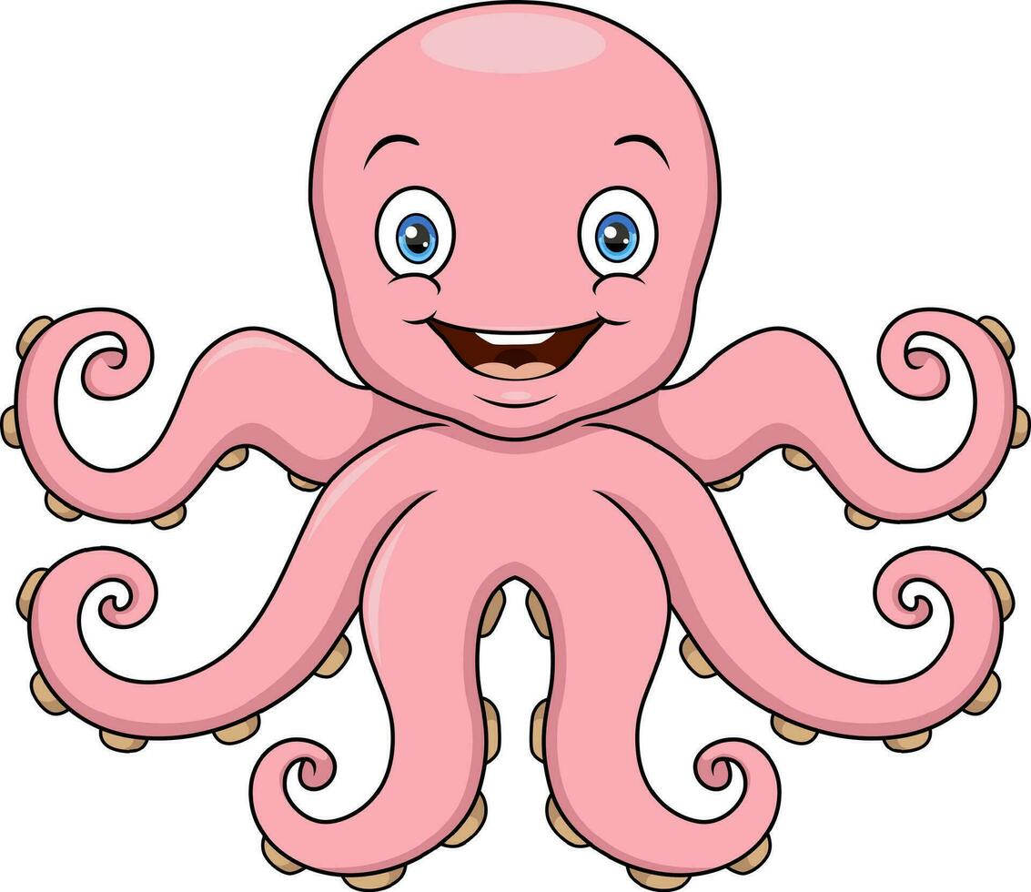 schattig Octopus Aan wit achtergrond vector