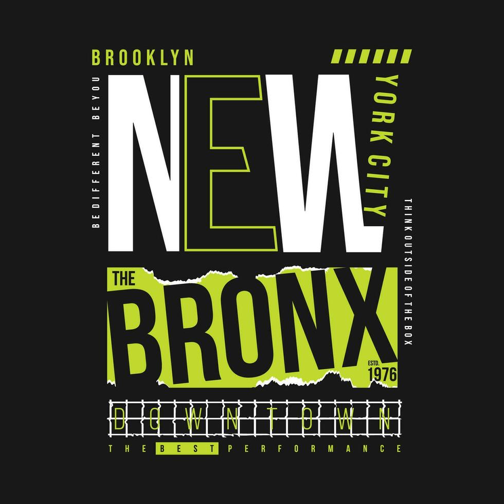 de bronx nieuw york stad, tekst kader, grafisch t overhemd ontwerp, typografie vector, illustratie, gewoontjes stijl vector