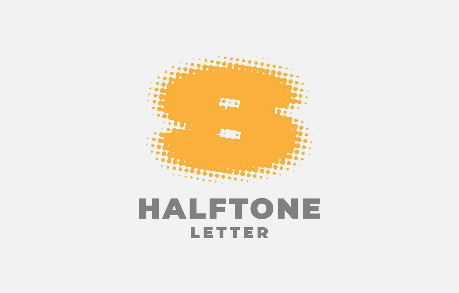 brief s halftone vector logotype ontwerp