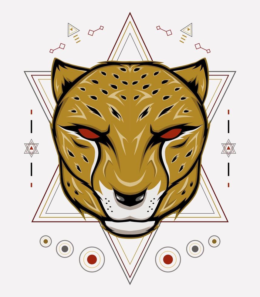 cheetah hoofd mascotte vector