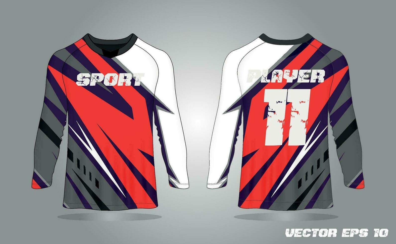 abstract getextureerde sport- Jersey ontwerp t-shirt voor racen, Amerikaans voetbal, gamen, motorcross, wielersport. mockup vector ontwerp sjabloon.