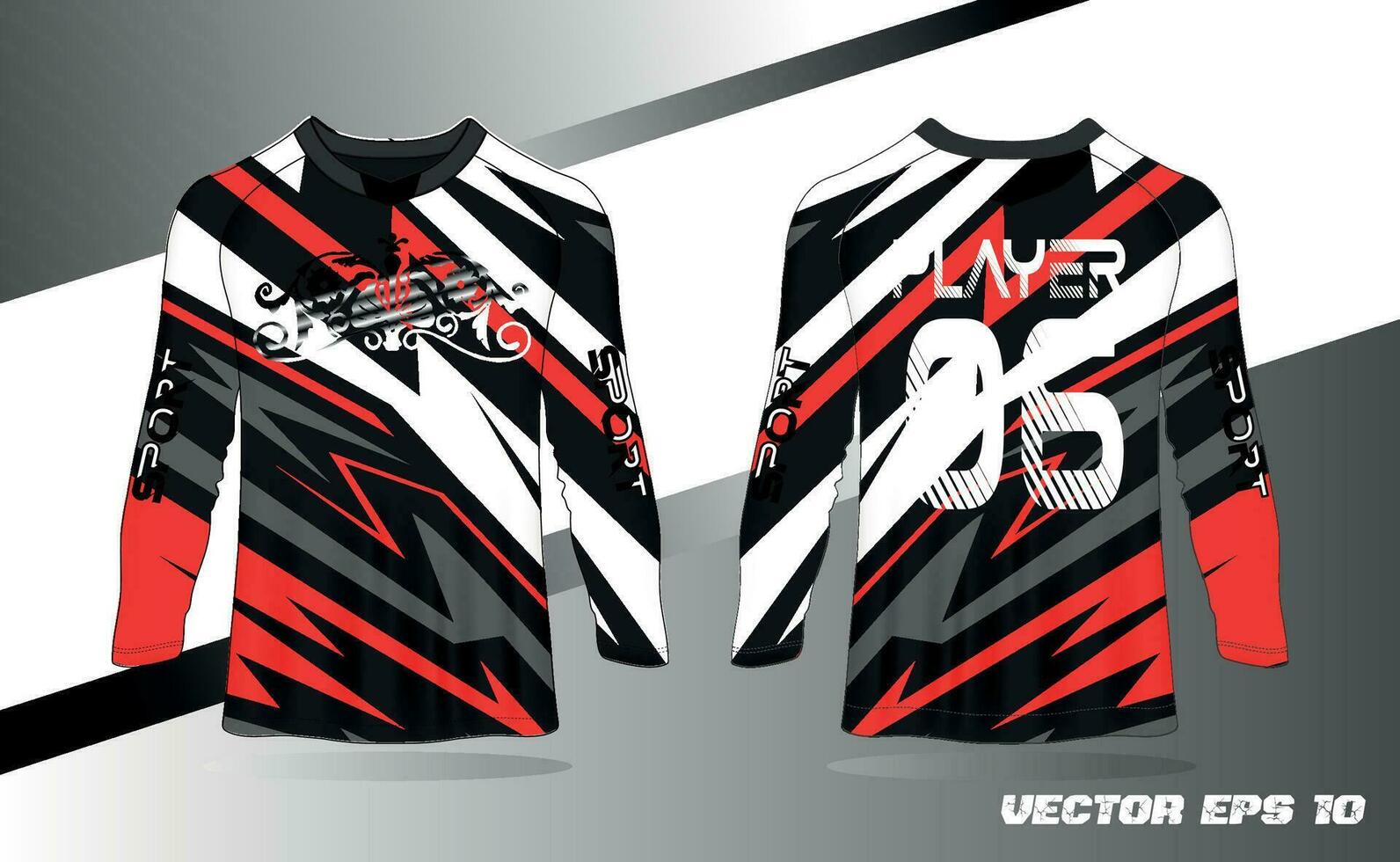 abstract getextureerde sport- Jersey ontwerp t-shirt voor racen, Amerikaans voetbal, gamen, motorcross, wielersport. mockup vector ontwerp sjabloon.