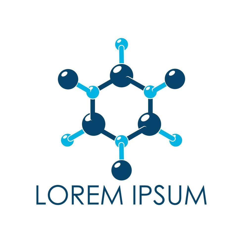 molecuul of atoom icoon, chemie wetenschap symbool vector