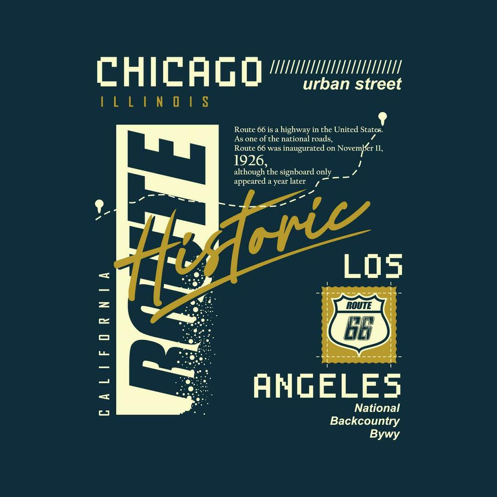chicago Illinois route grafisch ontwerp, typografie vector, illustratie, voor afdrukken t shirt, koel modern stijl vector