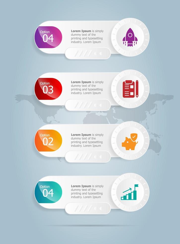 abstracte tabbladbalk verticale infographics presentatie-elementsjabloon vector