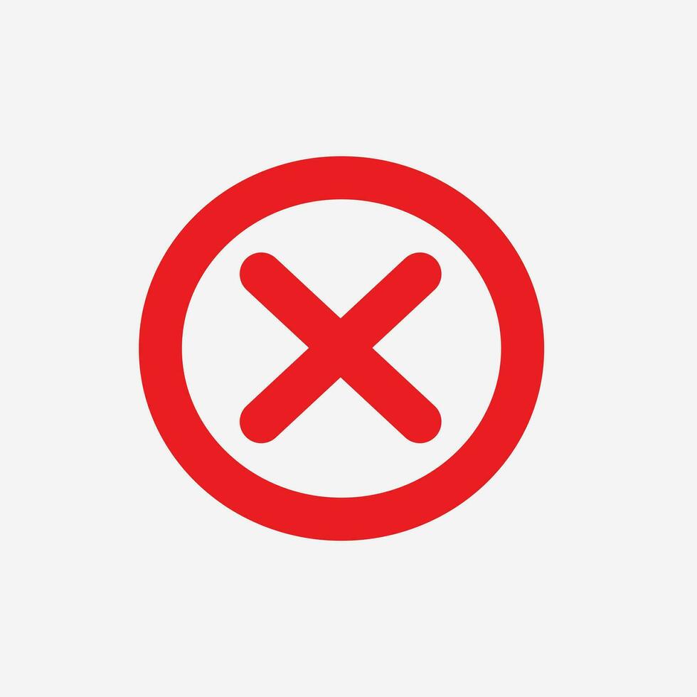 rood mis, verwijderen, kruis, nee, cirkel icoon vector teken symbool