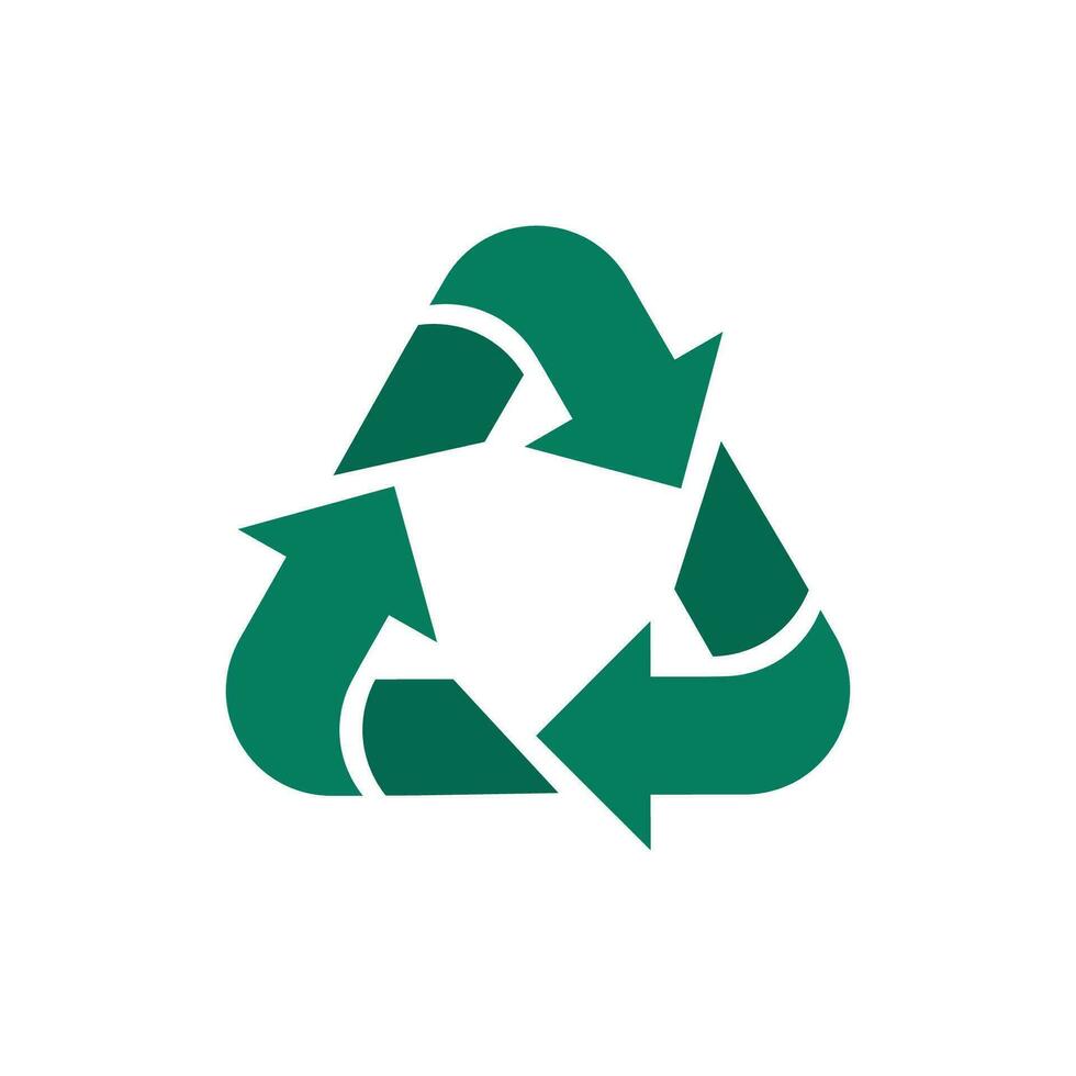 groen kleur recycle logo symbool geïsoleerd wit achtergrond vector