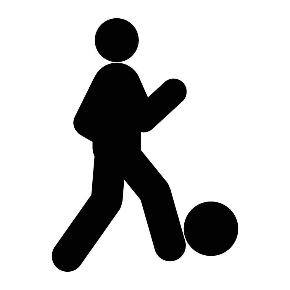 pictogram icoon van persoon schoppen bal vector