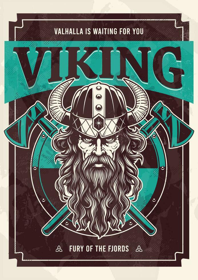 viking met assen afdrukken ontwerp vector