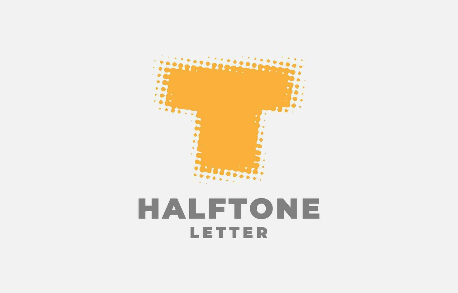 brief t halftone vector logotype ontwerp