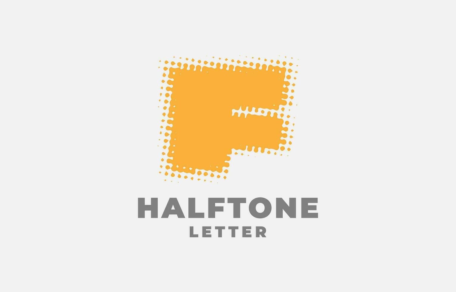 brief f halftone vector logotype ontwerp