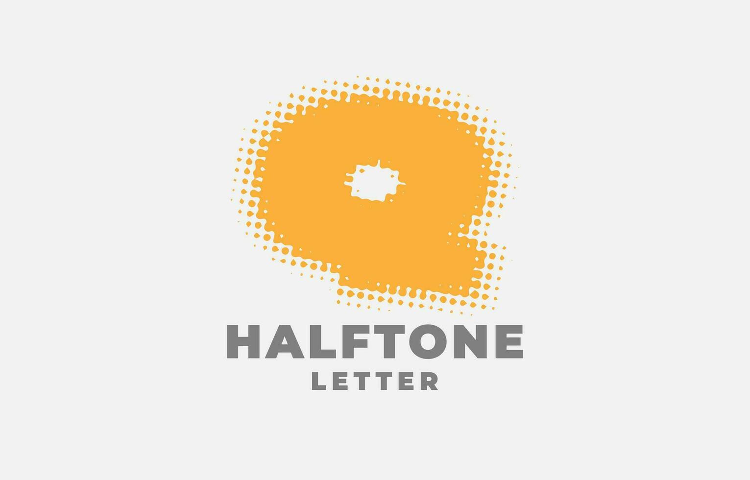 brief q halftone vector logotype ontwerp