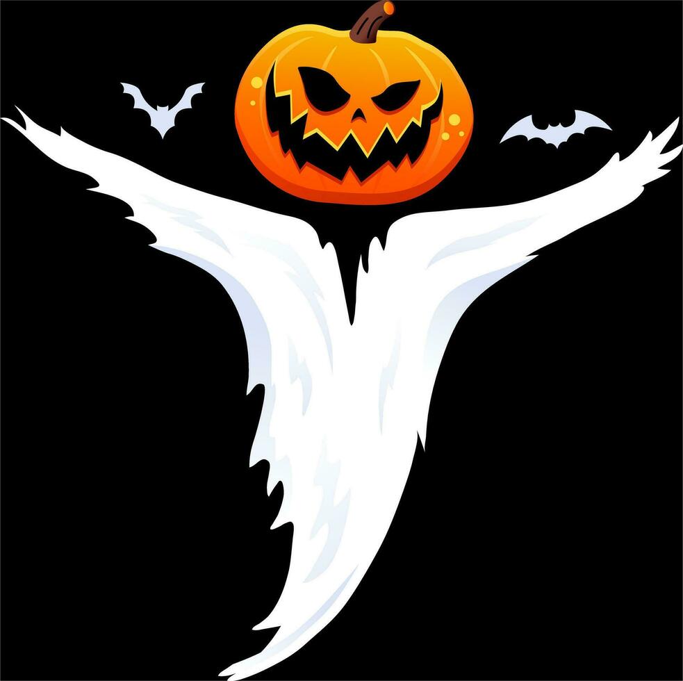 halloween pompoen vogelverschrikker illustratie vector