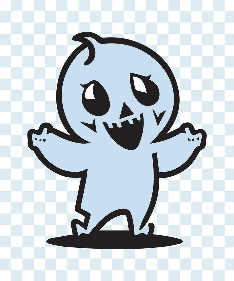 schattig deppen halloween geest tekenfilm vector icoon illustratie.