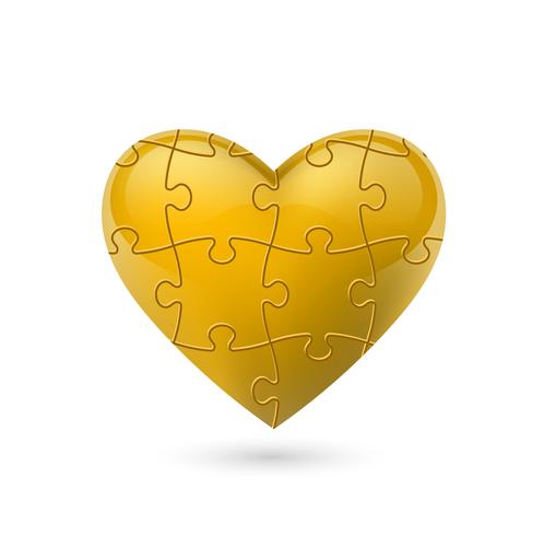 Puzzel hart. Vector illustratie