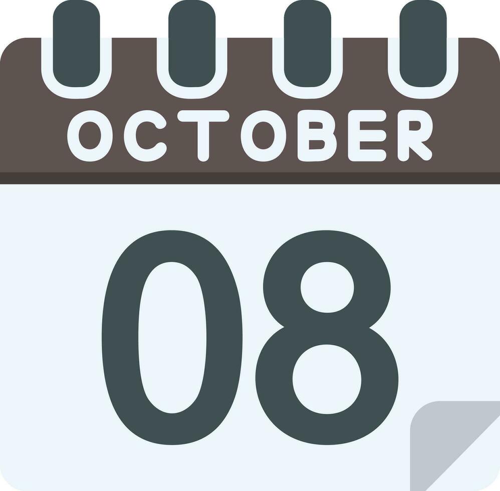 8 oktober vlak icoon vector