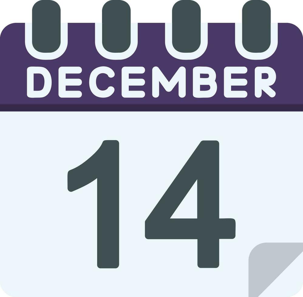 14 december vlak icoon vector