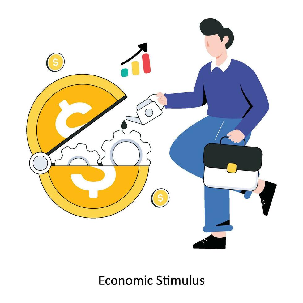 economisch stimulus vlak stijl ontwerp vector illustratie. voorraad illustratie