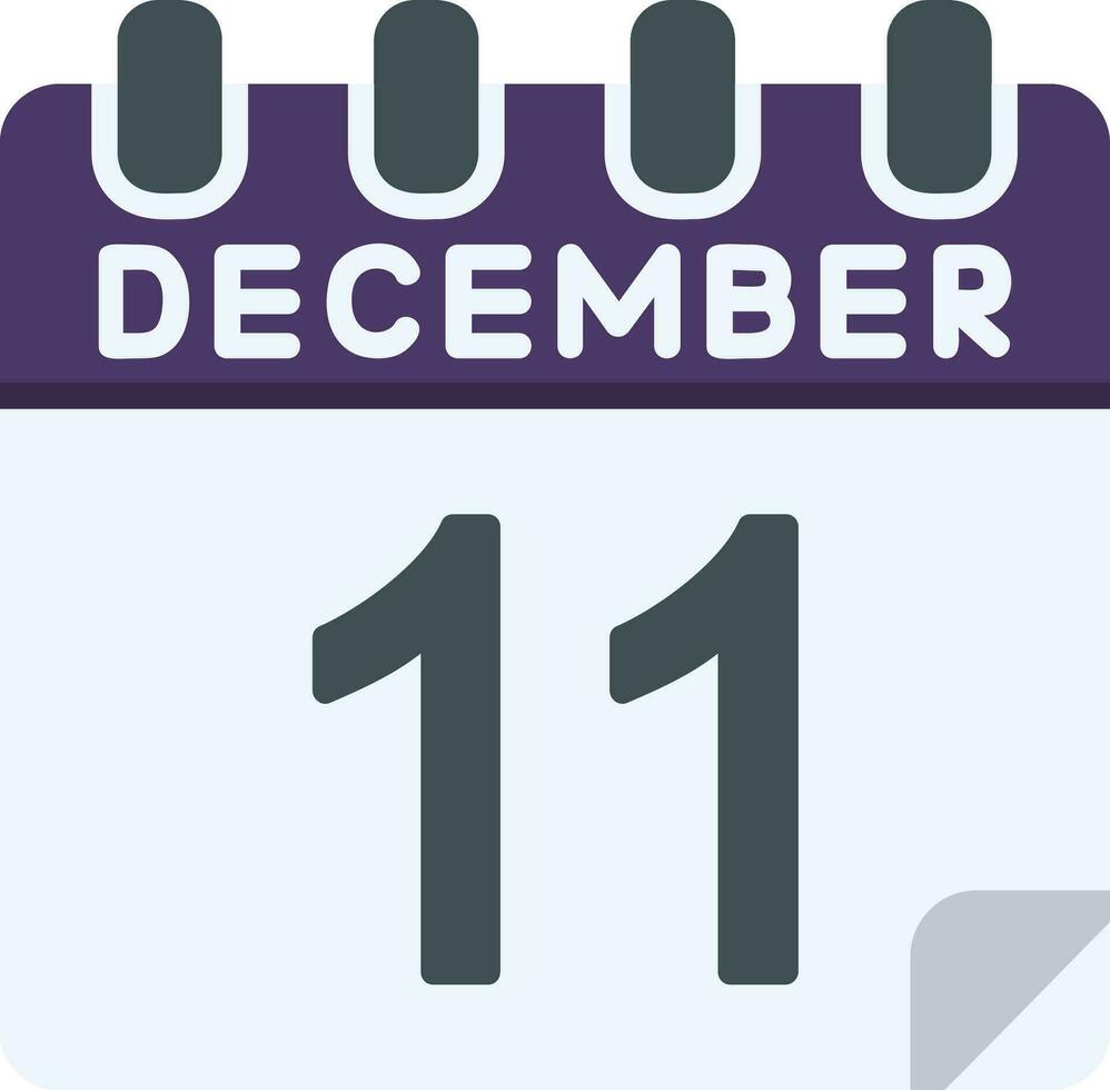 11 december vlak icoon vector