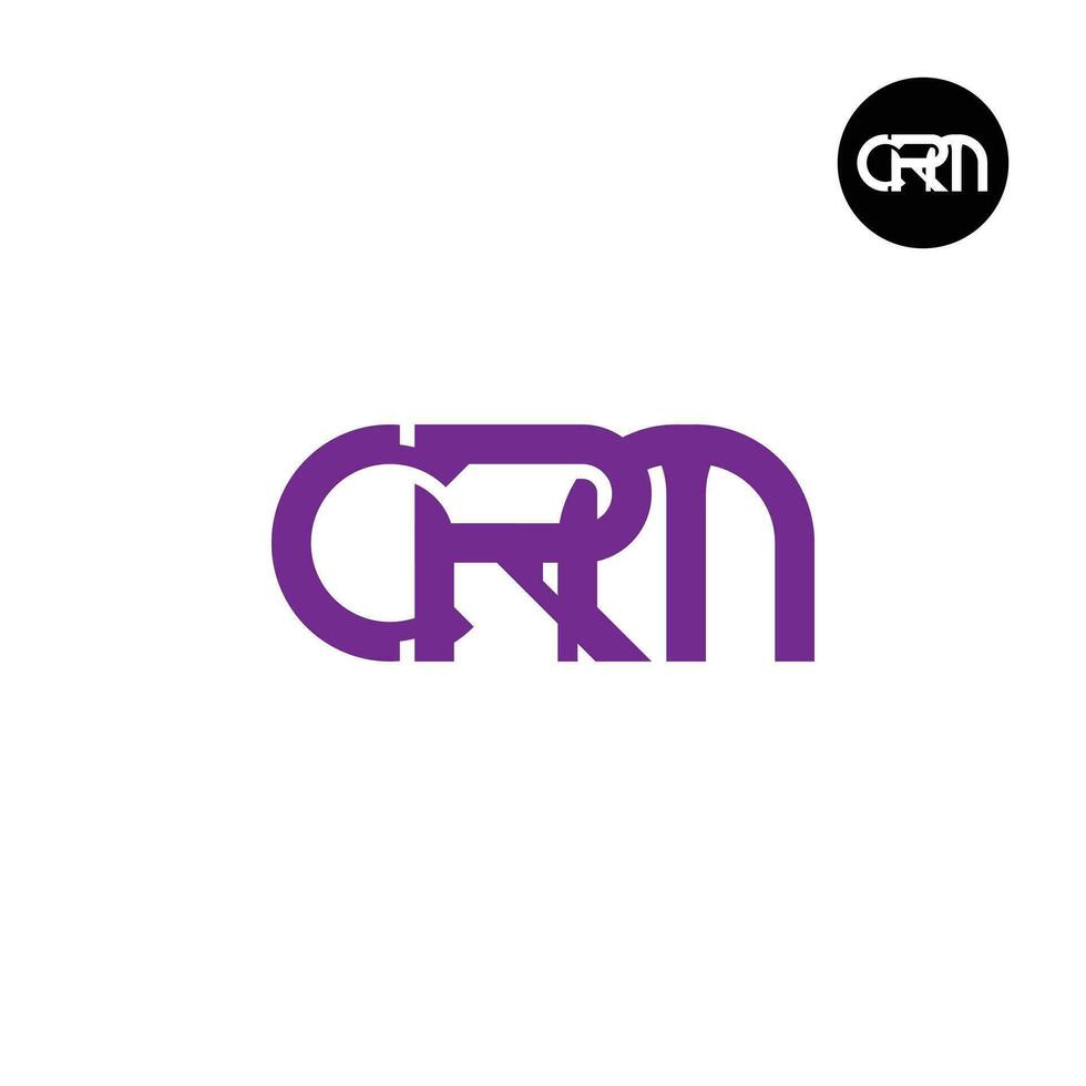 brief crm monogram logo ontwerp vector